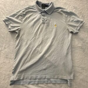 Polo Ralph Lauren Polo Shirt Mens Medium Blue Custom Fit Pima Stretch Mesh